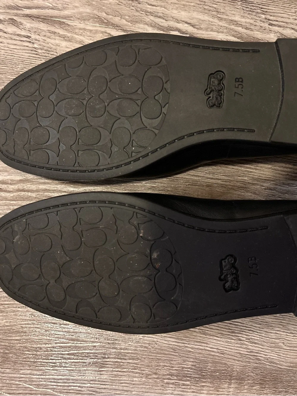 Coach Black Leather Mary Jane Flats with Elastic Strap